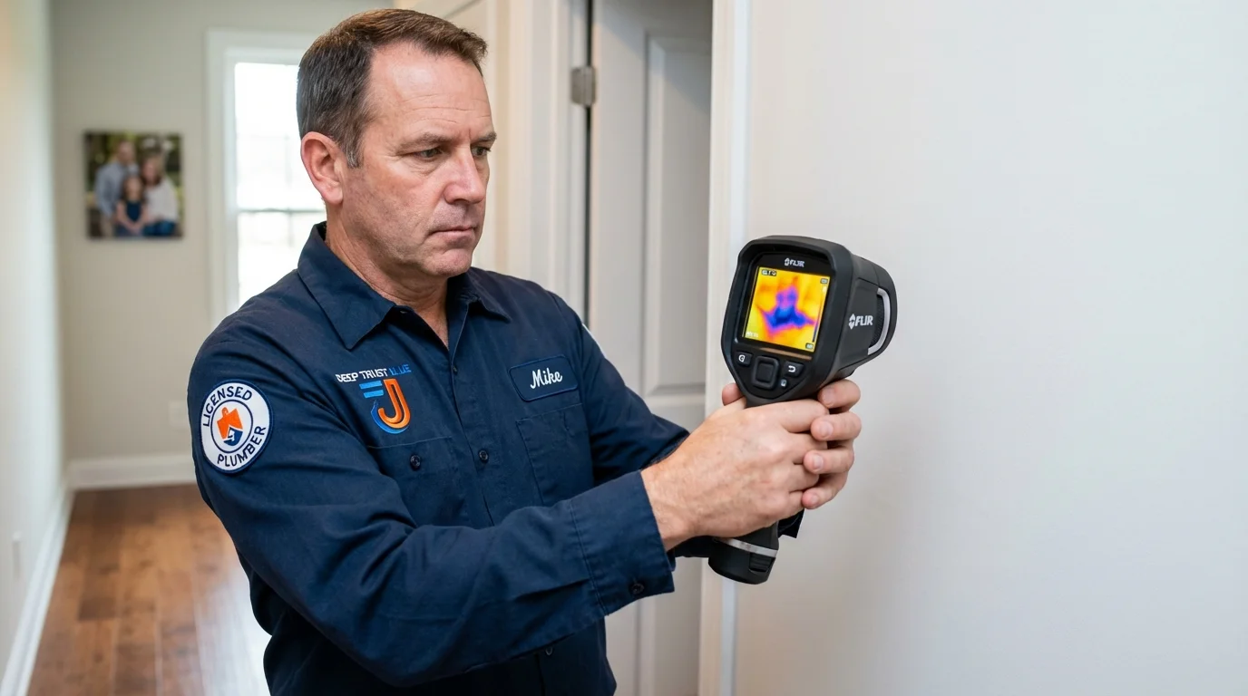 Thermal imaging leak detection by Johns Plumbing LLC in Ellinwood